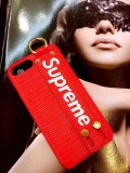 シュプリーム iphone X/xr/xs maxケース ハンドベルト付き iphone xs/8plus/7カバー 男性 女性 カップル リング付き 黒い 赤い 若者愛用