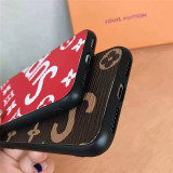 シュプリームルイヴィトンiphone xs/xs マックスケース 高級コラボ supreme iphone xr/10ケース モノグラム iphone 6/8/7 plusケース ストライプ お洒落 男女兼用