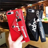 シュプリーム iphone xr/xsケース カード入れ  iphonex/8plusケース ストラップ付け アイフォン 7/xs maxケース 人気通販