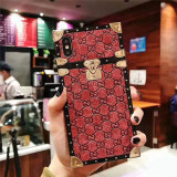 グッチ  iphone xs/xs maxケース 個性 iphone xr/xケース リベット付け iphone 6splus/8/7 plusケース 四角型 ストラップ付け 激安