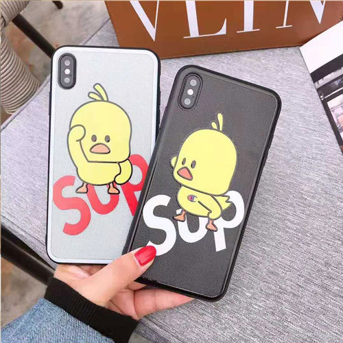 シュプリーム Iphone Xrケース 可愛い アイフォン Xs Xs Maxカバー ダック付け Iphone 8 7plusケース 個性ジャケット