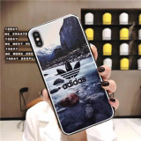 adidas iphone xs/xr/xsmax ケース スマホ カバー ロゴ柄デザイン 綺麗 癒し系 アイフォンカバー iphone x/7Plus/8Plus/7/8/6SPlus/6ケース 携帯カバー 風景 自然 オシャレ
