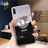 adidas iphone xs/xr/xsmax ケース スマホ カバー ロゴ柄デザイン 綺麗 癒し系 アイフォンカバー iphone x/7Plus/8Plus/7/8/6SPlus/6ケース 携帯カバー 風景 自然 オシャレ