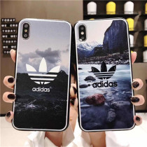 adidas iphone xs/xr/xsmax ケース スマホ カバー ロゴ柄デザイン 綺麗 癒し系 アイフォンカバー iphone x/7Plus/8Plus/7/8/6SPlus/6ケース 携帯カバー 風景 自然 オシャレ