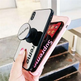 シュプリーム iphone xr/xs/xs maxケース ガラス面 ブランド  SUPREME アイフォンテンアール/x/xs マックスカバー スタンドブラケット付け 若者愛用
