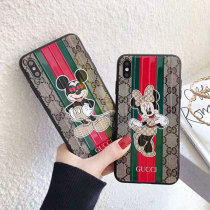 GUCCI iphone XI/11R ケース ブランド 高級品 グッチ iphone XR/XS ケース ファション ミッキーモウス 可愛い GUCCIアイフォンXS MAXケース