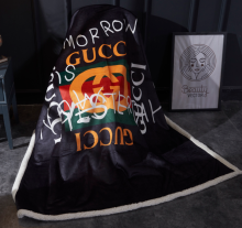 ◇グッチ/Gucci◇フリース毛布　人気ブランケット　あったかベッド寝具　掛け布団/ひざ掛け/ソファーカバー◆秋冬/冷房対策 おしゃれバイカラー美品　プレゼントオススメ