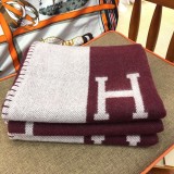 Hermes　エルメス　暖かい ウールブランケット ジャガード ６色　Hマーク　毛布　ベッド/カー/旅行/子供用でき