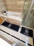 CHANEL　キッチンマット　玄関マット　シャネルカーペット★人気マット　トイレ吸水マット浴室　ウォッシャブル　黒色
