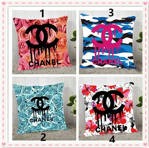 CHANEL/シャネル　クッションカバー/背当て シャネルクッション中身あり　インテリア美品カバー　リネン/ベルベット生地　8種選択