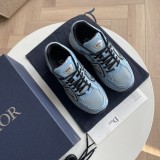 高品質DiOR ブルー メッシュ CD30 ロゴ スニーカー