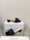 2023 夏の新ディオール刺繍シルクスリッパフラット厚いヒールコピー