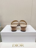 入手困難2023 夏の新ディオール刺繍シルクスリッパフラット厚いヒール