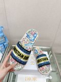 2023SS 新作 Dior Dway 刺繍プラットフォームサンダルとスリッパ