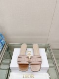 入手困難2023 夏の新ディオール刺繍シルクスリッパフラット厚いヒール