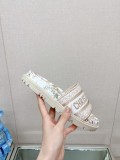 大人気2023SS 新作 DiorDway 刺繍プラットフォームサンダルとスリッパ
