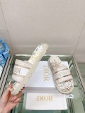 大人気2023SS 新作 DiorDway 刺繍プラットフォームサンダルとスリッパ