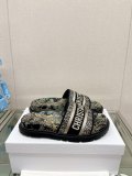 高品質23Ss 新作 Dior Dway 刺繍プラットフォームサンダルとスリッパ