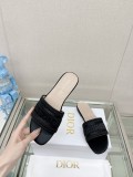 ★超人気2023 夏の新ディオール刺繍シルクスリッパフラット厚いヒール