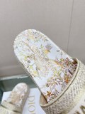 入手困難2023SS 新作 DiorDway 刺繍プラットフォームサンダルとスリッパ
