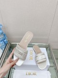 2023 夏の新ディオール激安偽物刺繍シルクスリッパフラット厚いヒール