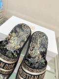 高品質23Ss 新作 Dior Dway 刺繍プラットフォームサンダルとスリッパ