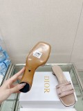 入手困難2023 夏の新ディオール刺繍シルクスリッパフラット厚いヒール
