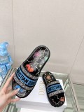 2023SS 新作 Dior Dway 刺繍プラットフォームサンダルとスリッパコピー