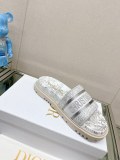 大人気23Ss 新作 Dior Dway 刺繍プラットフォームサンダルとスリッパ