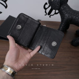 最高品質 クロムハーツ スクエアジップ ビルウォレット 財布 925シルバー/本革(レザー)激安 通販
