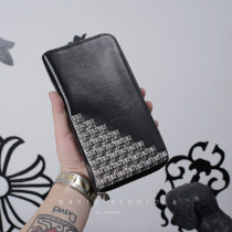 最高品質 クロムハーツ イタリア輸入牛革 メンズ財布 S925 スターリングシルバー クロス クラッチ 激安 通販