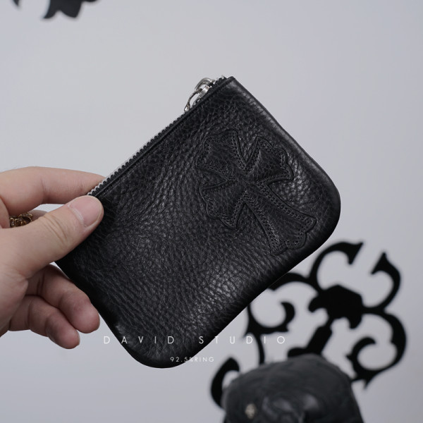 最高品質 クロムハーツ タイニー ZIP 1セメタリークロスパッチ ウォレット 925シルバー/本革(レザー) 激安 通販
