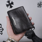 最高品質 クロムハーツ イタリア輸入牛革 シルバー925アクセサリー カップルショートウォレット カードホルダー財布 激安 通販