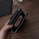 最高品質 クロムハーツ 財布 ウェーブウォレット クロスボタン ブラック ヘビーレザー ミニ 925シルバー/本革(レザー)激安 通販