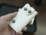 最高品質 クロムハーツ S925スターリングシルバーアクセサリー イタリア輸入牛革 クロス キーケース キーホルダー 激安 通販