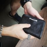 最高品質 クロムハーツ イタリア輸入牛革 シルバー925アクセサリー カップルショートウォレット カードホルダー財布 激安 通販
