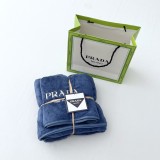 プラダ（PRADA）　タオルセット　バスタオル2枚セット　デイリータオル　パレオ/湯上がりタオル　お風呂グッズ家庭用　吸水性　4色