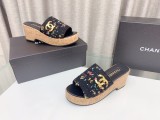 超話題!Chanelシャネル23Ss木目調ウォータープラットフォームスリッパ