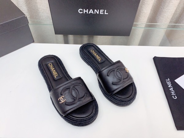 最新Chanelシャネル23Ss麻縄底ミエサンダル・スリッパ