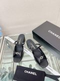 ★超人気Chanelシャネル23SSフィッシュマウス スクエアヘッド チャンキーヒール スリッパ