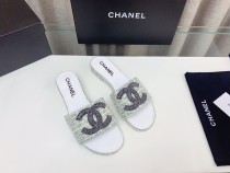 入手困難Chanelシャネル23Ss ビッグダブルC ウールワードスリッパ