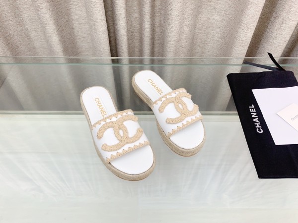 Chanelシャネル23Ss春夏新作 シャネル ダブルC 麻縄スリッパ