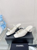 入手困難Chanelシャネル23SSフィッシュマウス スクエアヘッド チャンキーヒール スリッパ