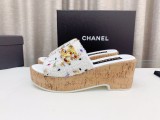 大人気Chanelシャネル23Ss木目調ウォータープラットフォームスリッパ