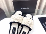最新Chanelシャネル23Ss春夏 ニット カメリア スリッポン