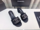 Chanelシャネル23Ss ビッグダブルC ウールワードスリッパコピー