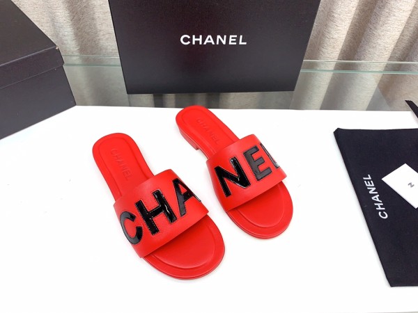 高品質Chanelシャネル23Ss レターバックル フラットスリッパ