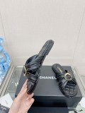 Chanelシャネル通販23Ss 新作 クロスストラップ ラウンドバックル スリッパ