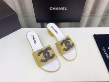 高品質Chanelシャネル23Ss ビッグダブルC ウールワードスリッパ