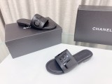 大人気Chanelシャネル23Ss レターバックル フラットスリッパ